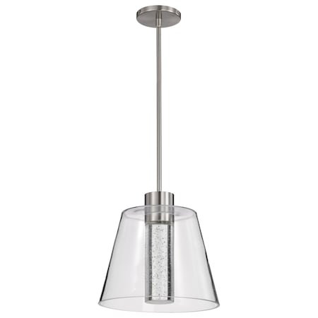 Nuvo Aura, 12 Inch LED Pendant, Brushed Nickel, K9 Bubble Crystal, 3000K CCT 62/2192